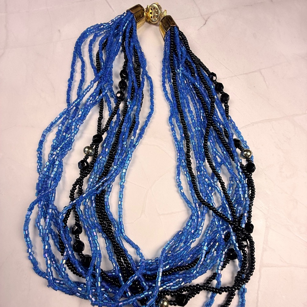 Hand-Beaded Multi-Strand Necklace